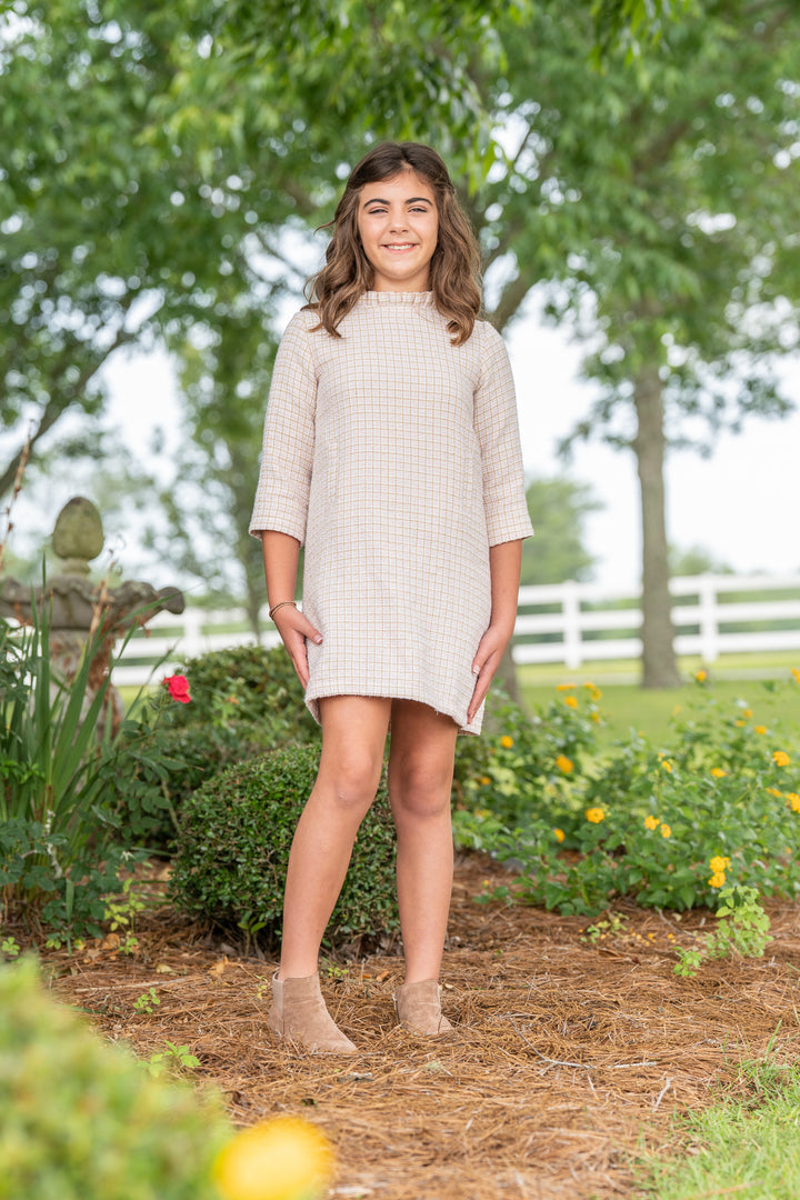 Kate Brown Pink Tweed Dress