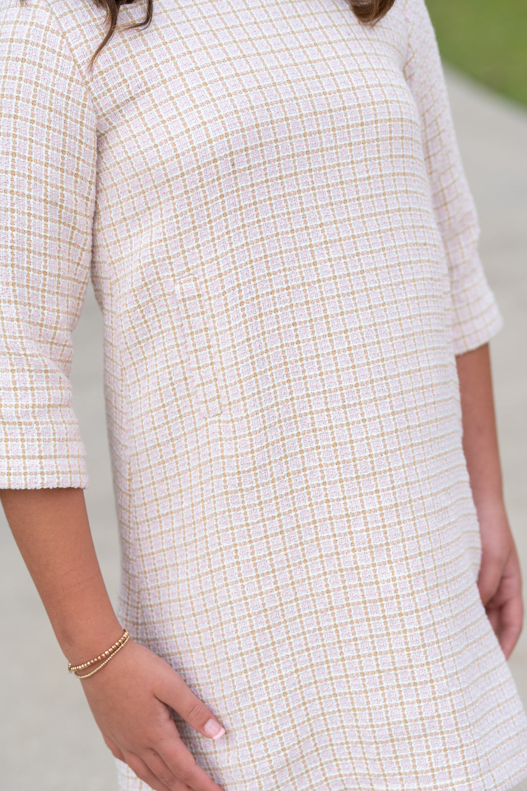 Kate Brown Pink Tweed Dress