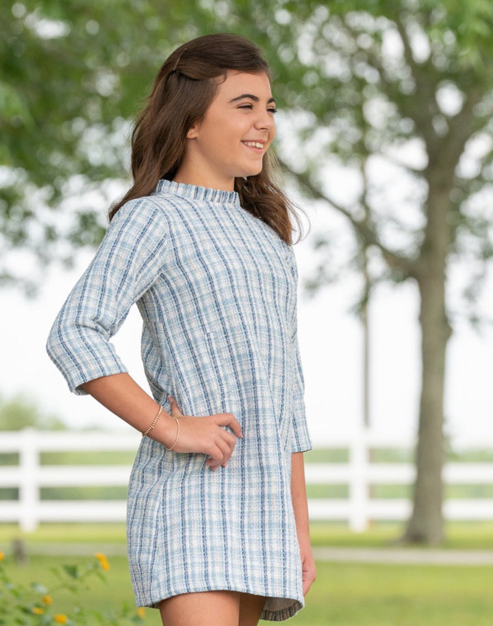 Kate Blue Tweed Dress