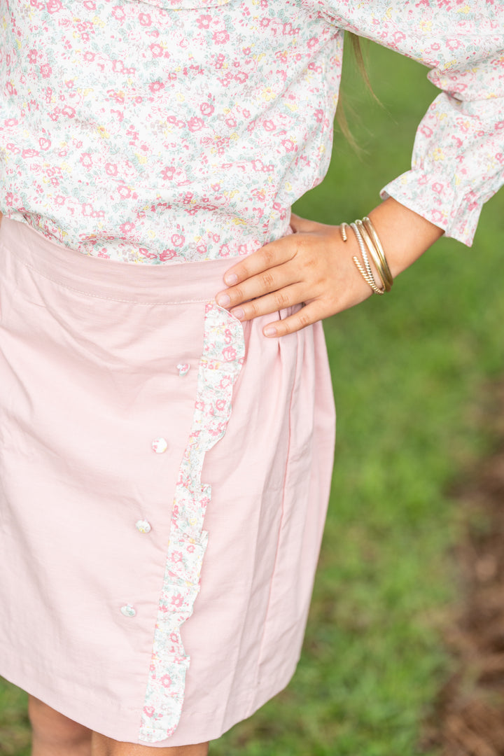 Kelsey Light Pink Floral Skirt Set