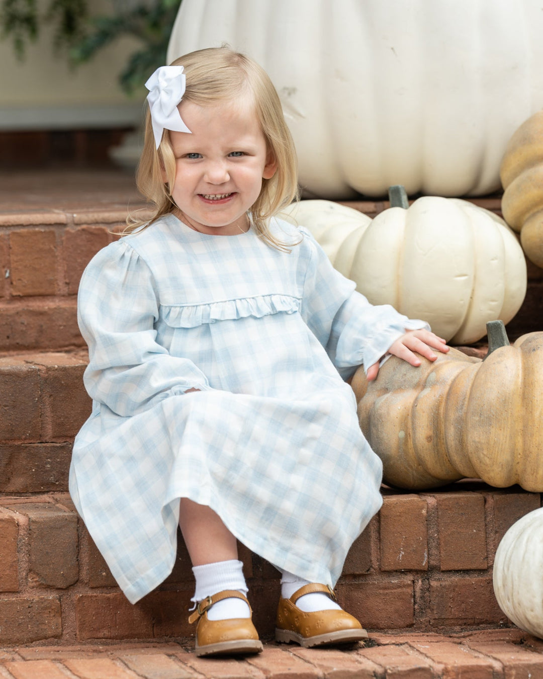 Alicia Soft Blue Check Dress