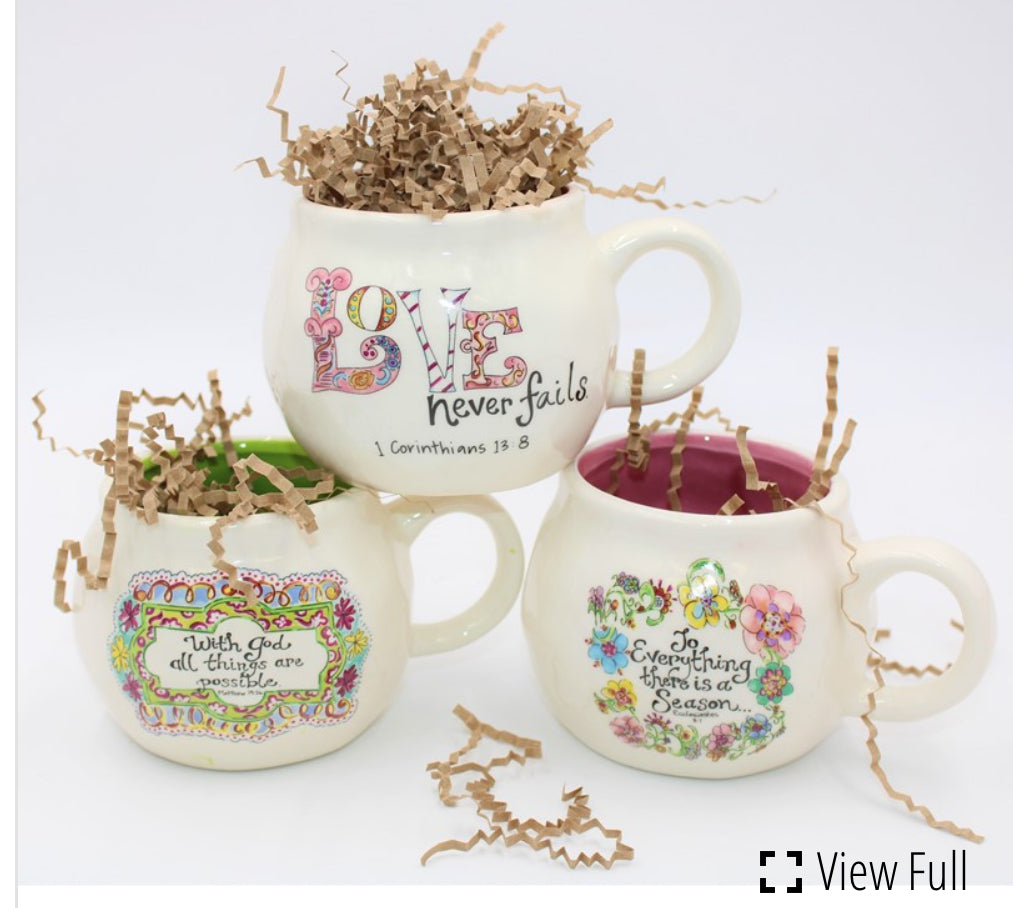 5" Ceramic Mug, 3 Assorted ©The Glory Bee
