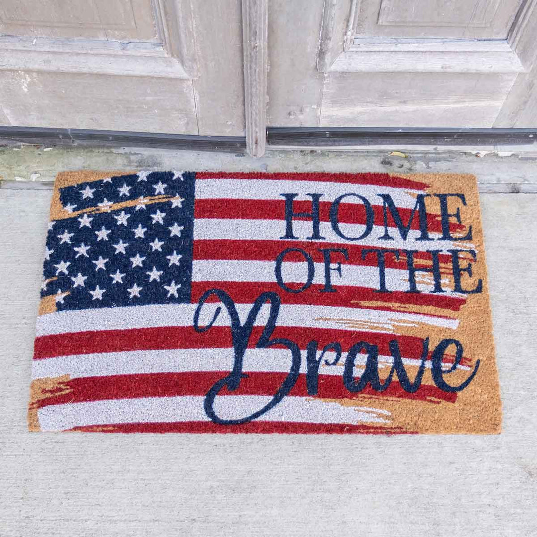 The Royal Standard - Home Of The Brave Coir Doormat Red/White/Blue 30x18