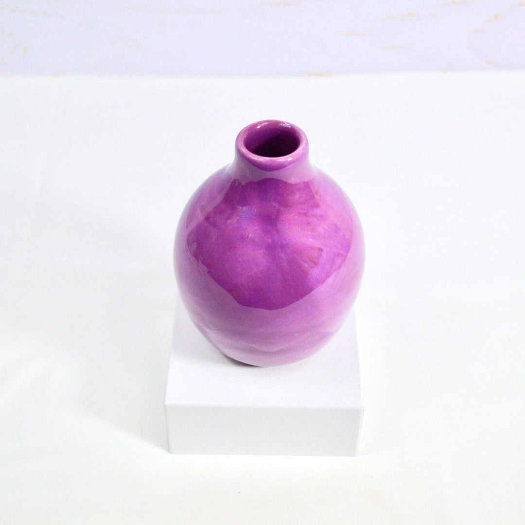 Via Graceffo - Tuscan Ceramic Small Flower Vase, Multiple Colors: Lilac