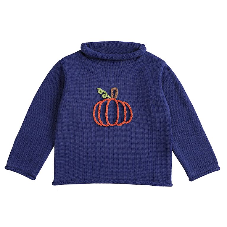 Navy Pumpkin Rollneck Sweater