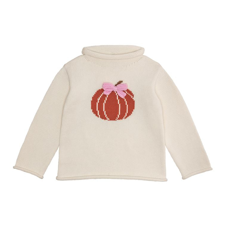 Bow Pumpkin Rollneck Sweater