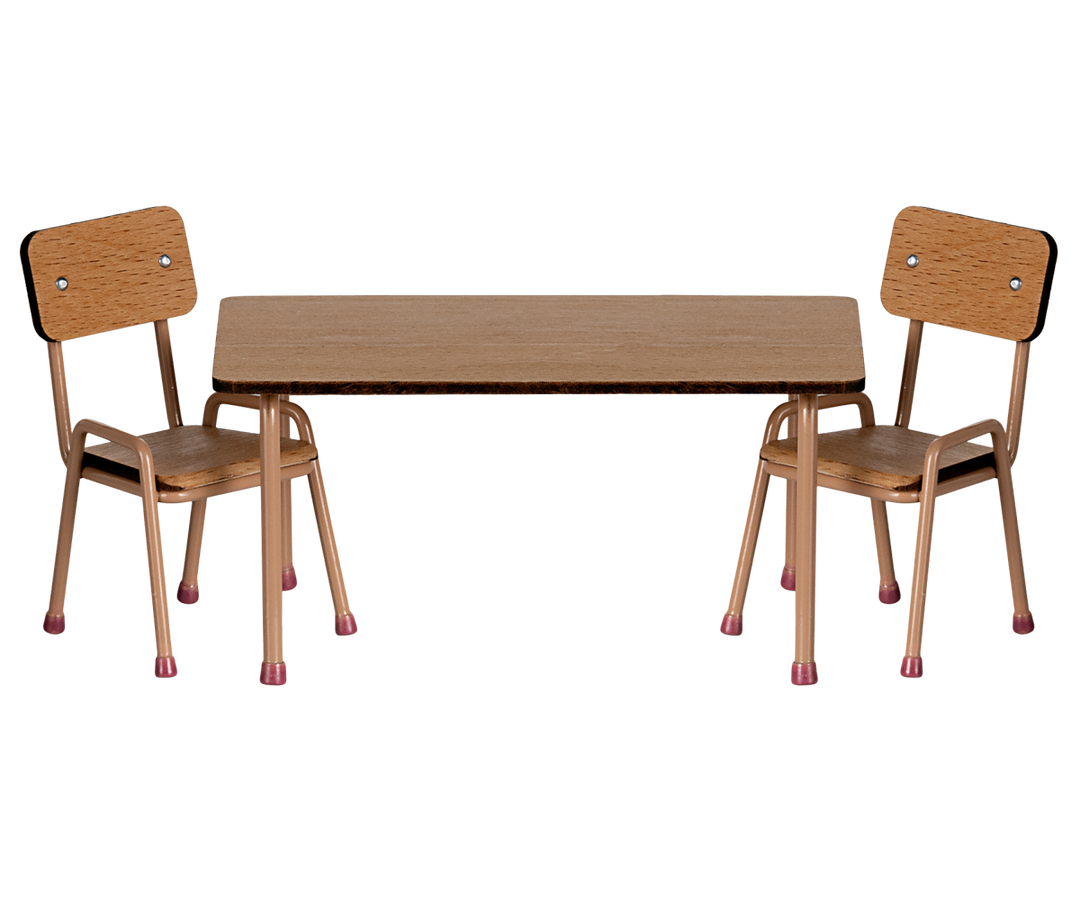Table and chair set, Mouse - Dark powder