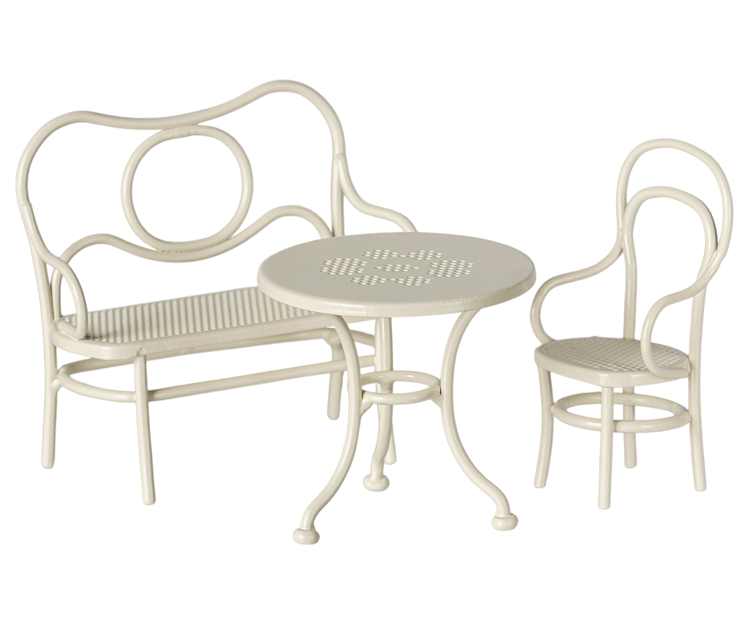 Maileg Café set, Mouse, Small - Off white