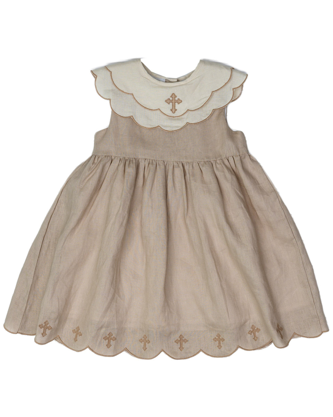 Brittany Tan Linen Cross Dress