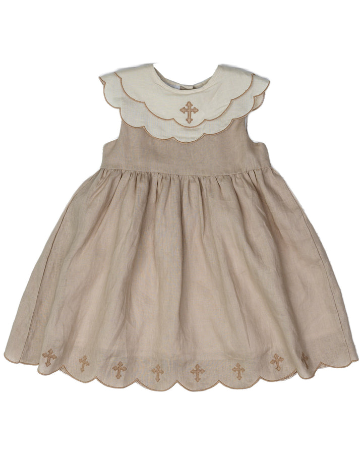 Brittany Tan Linen Cross Dress