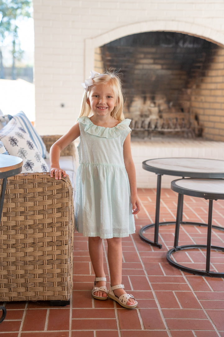 Kelly Aqua Swiss Dot Dress