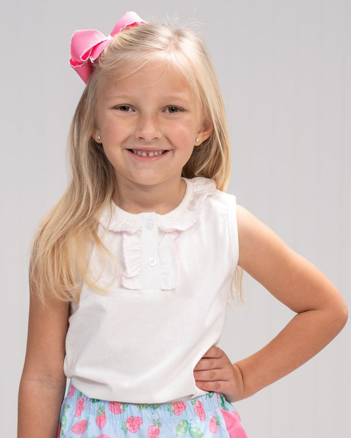 Lucy White W/ Pink Shirt