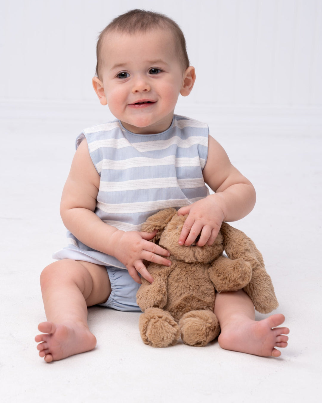 Rex Blue and White Stripe Diaper Set