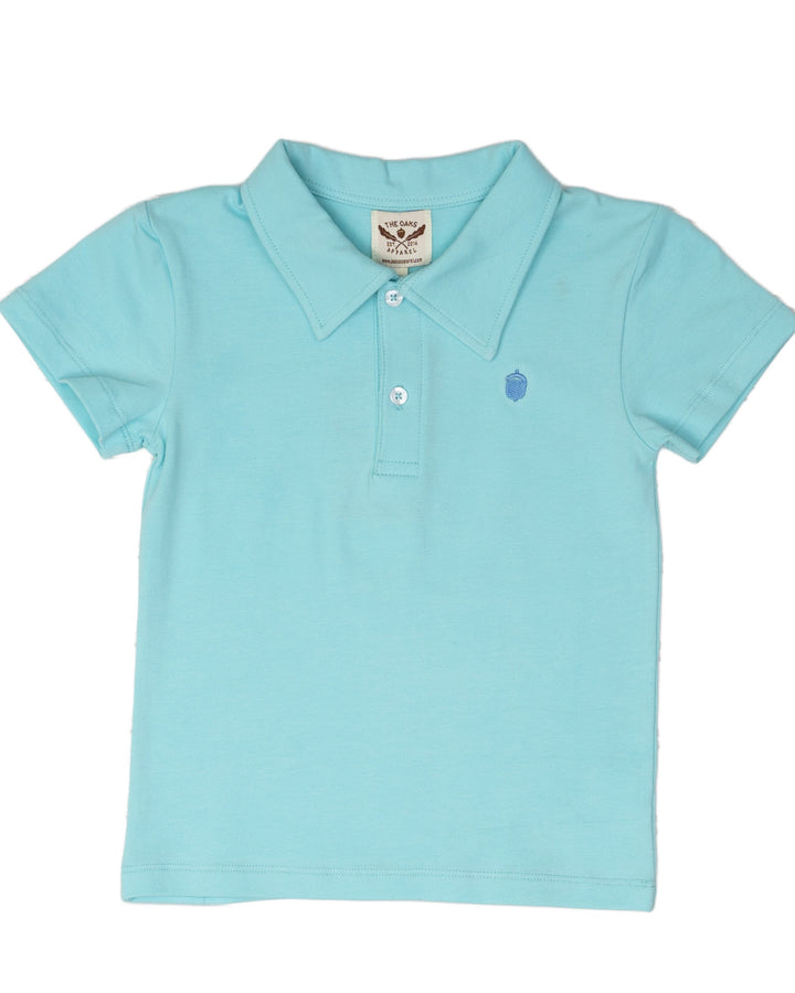Boys Short Sleeve Aqua Polo