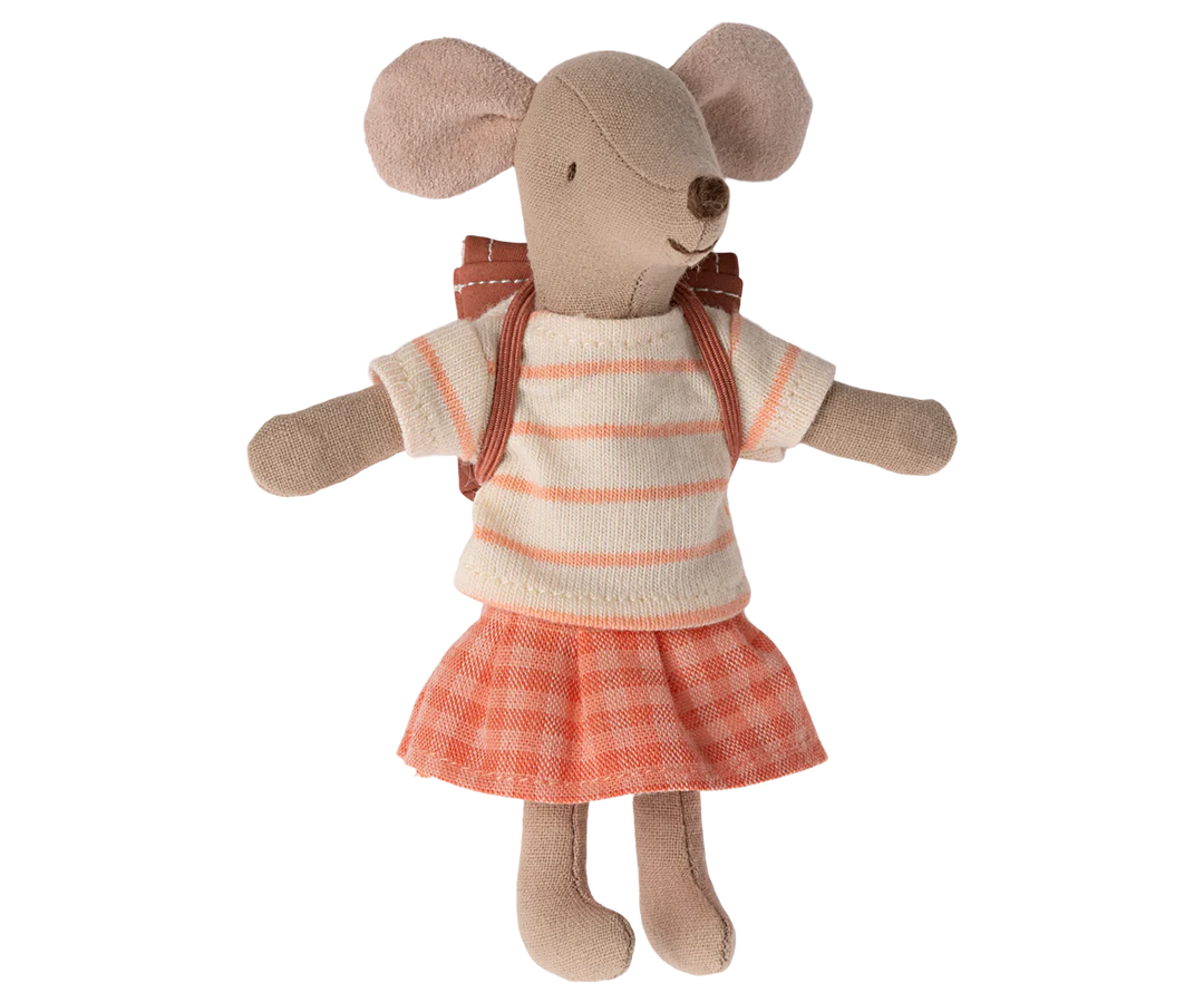 Tricycle Mouse big sister with bag - coral