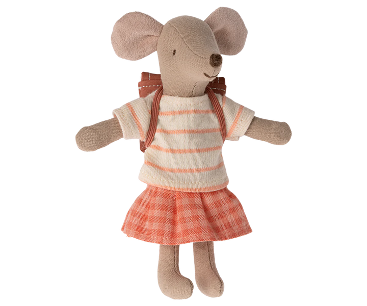 Tricycle Mouse big sister with bag - coral