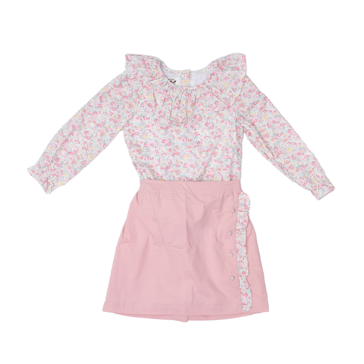 Kelsey Light Pink Floral Skirt Set