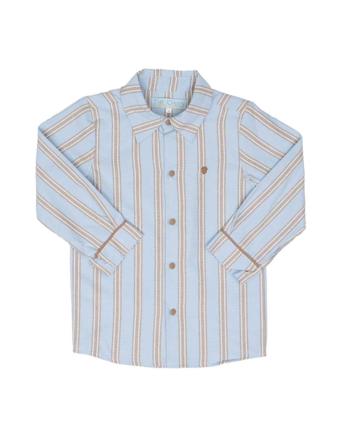 William Blue and Brown Striped Oxford Shirt