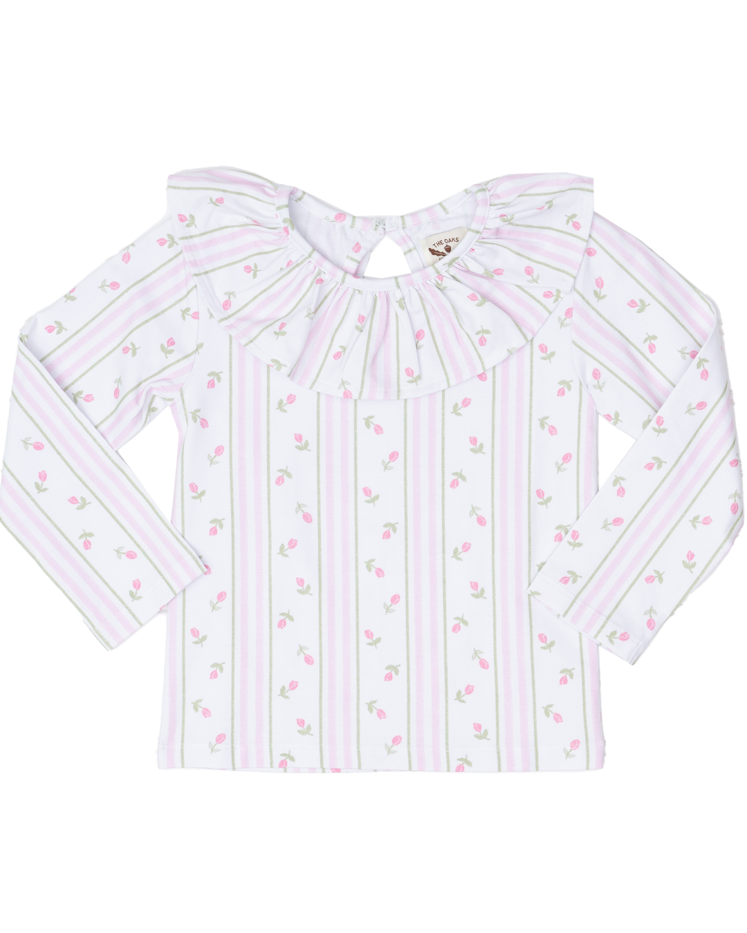 Larrison Striped Tulip Ruffle Collar Shirt