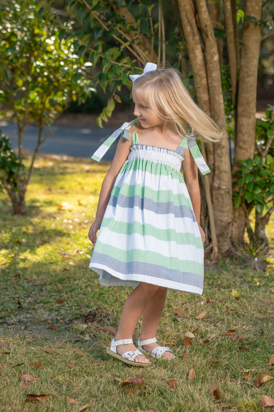 Lola Green & Blue Stripe Dress