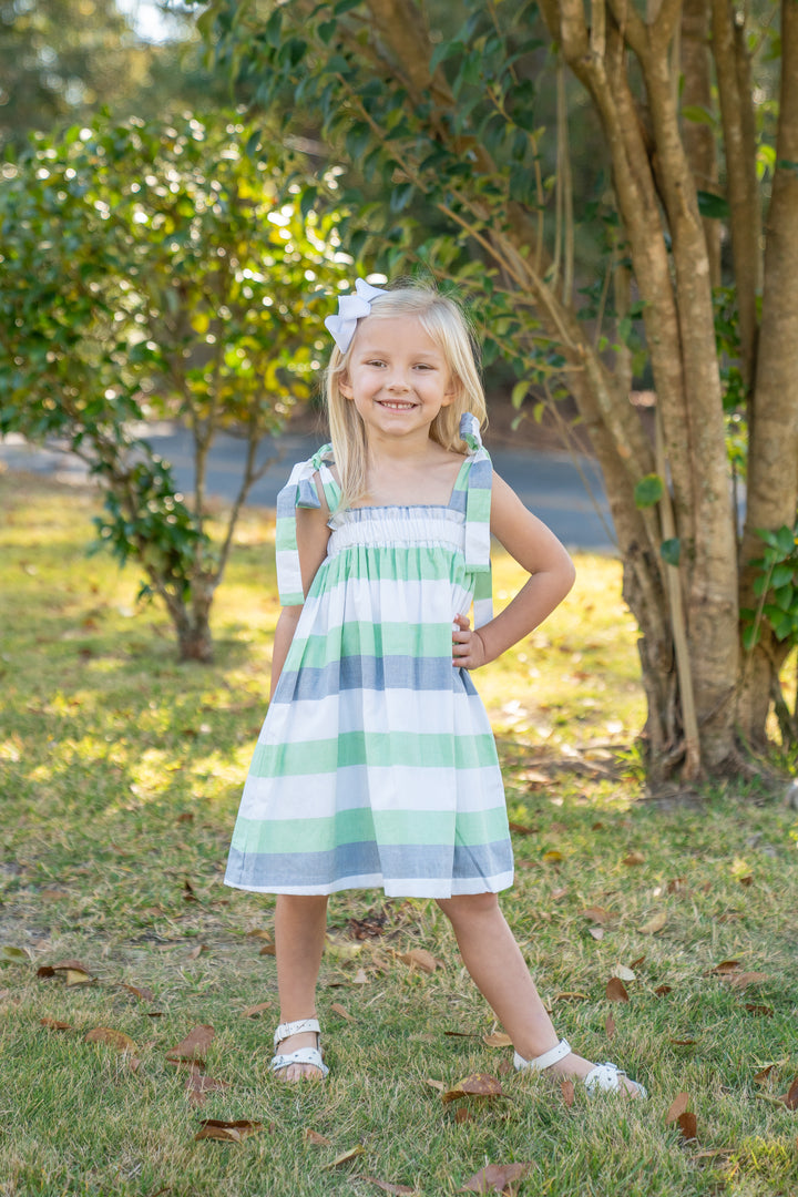 Lola Green & Blue Stripe Dress
