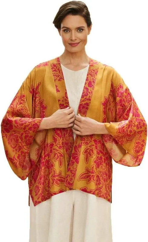 Powder - Mustard Tapestry Kimono Jacket – The Oaks Apparel Co.