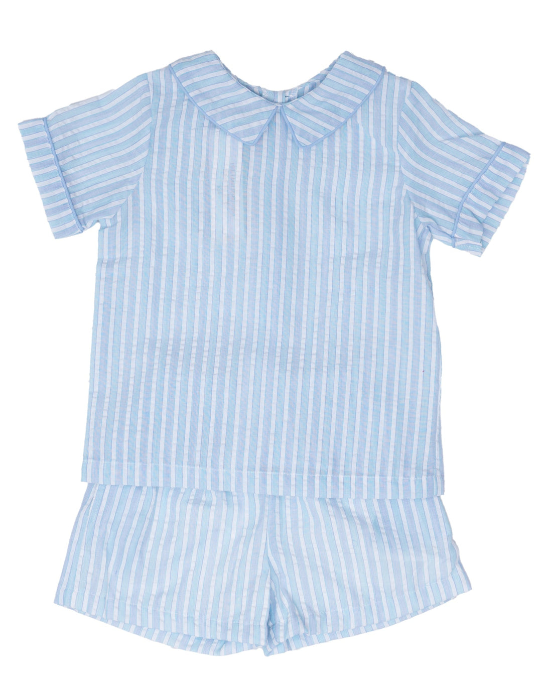 Liam Blue & Green Stripe Short Set