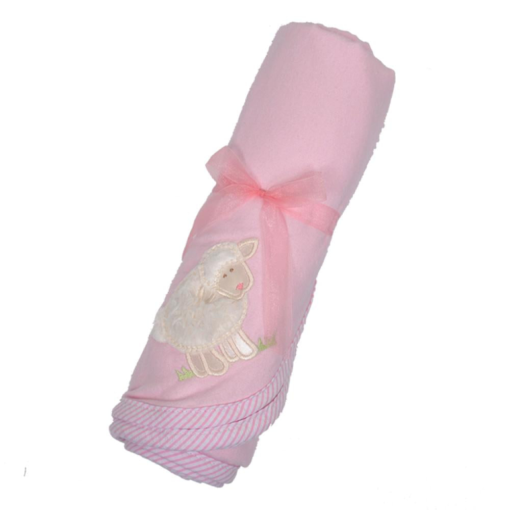 3 Martha's - Receiving Blanket, Pink Little Lamb