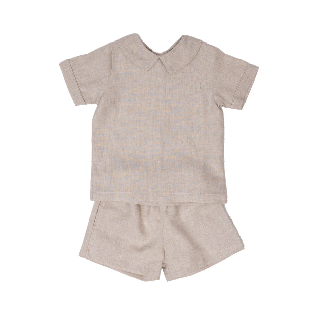 Ethan Tan Linen Short Set