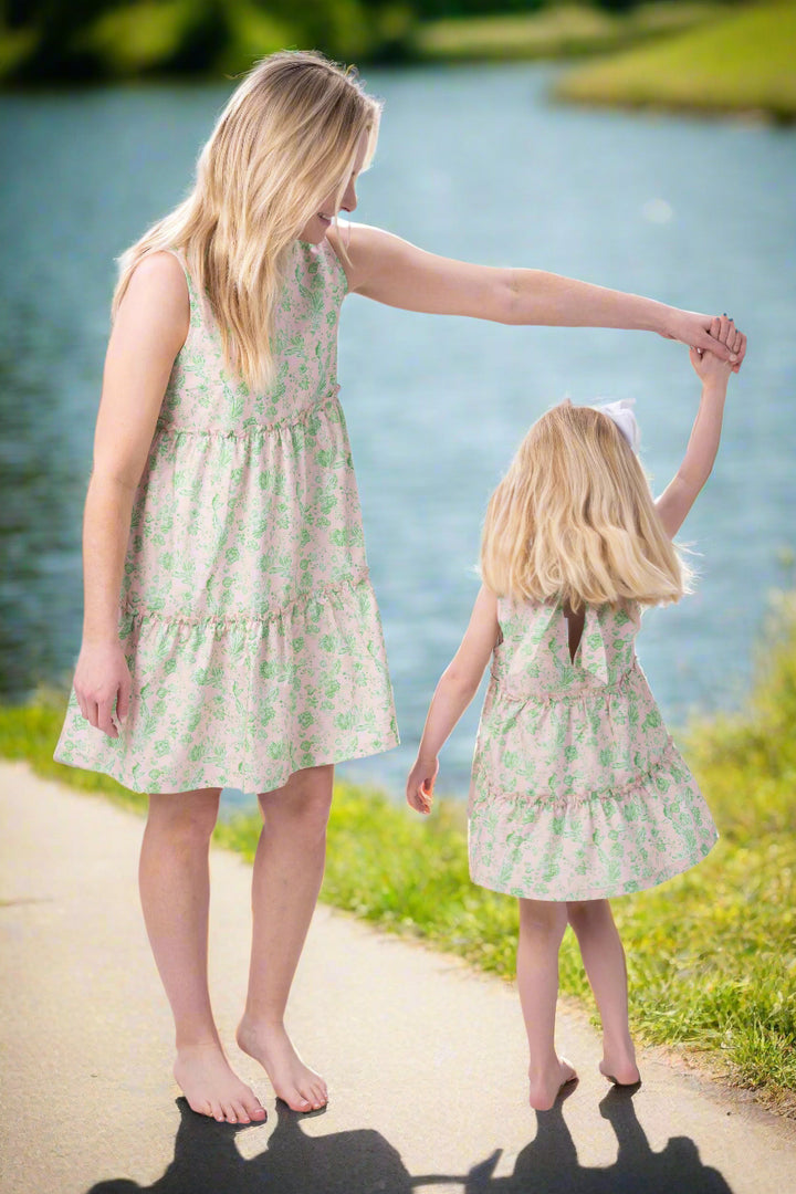 Christa Pink & Green Chintz Mom Dress
