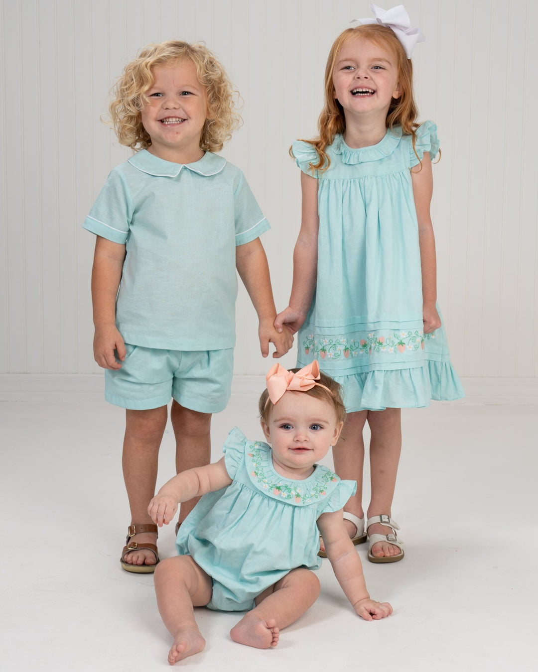Janet Aqua Strawberry Dress
