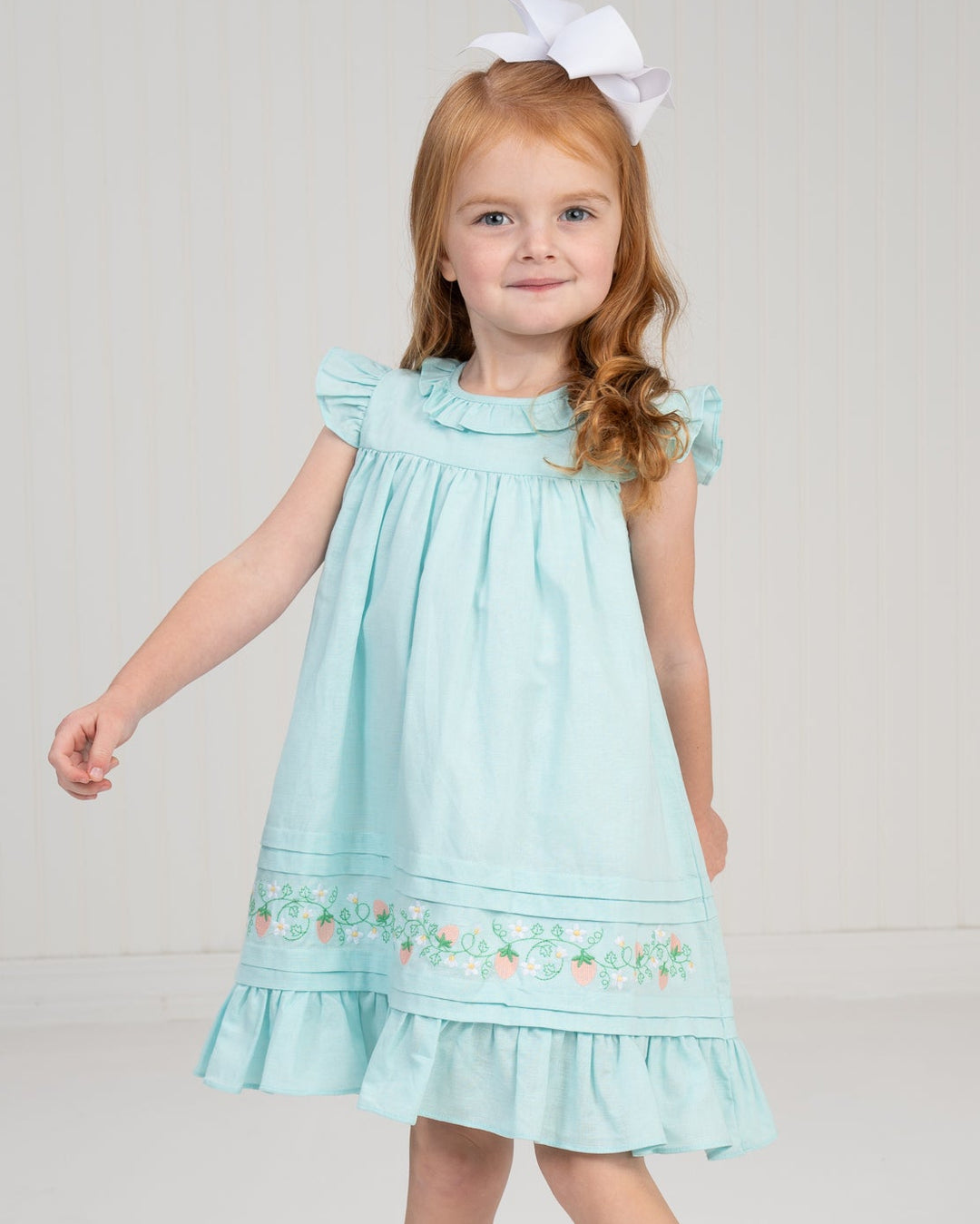 Janet Aqua Strawberry Dress