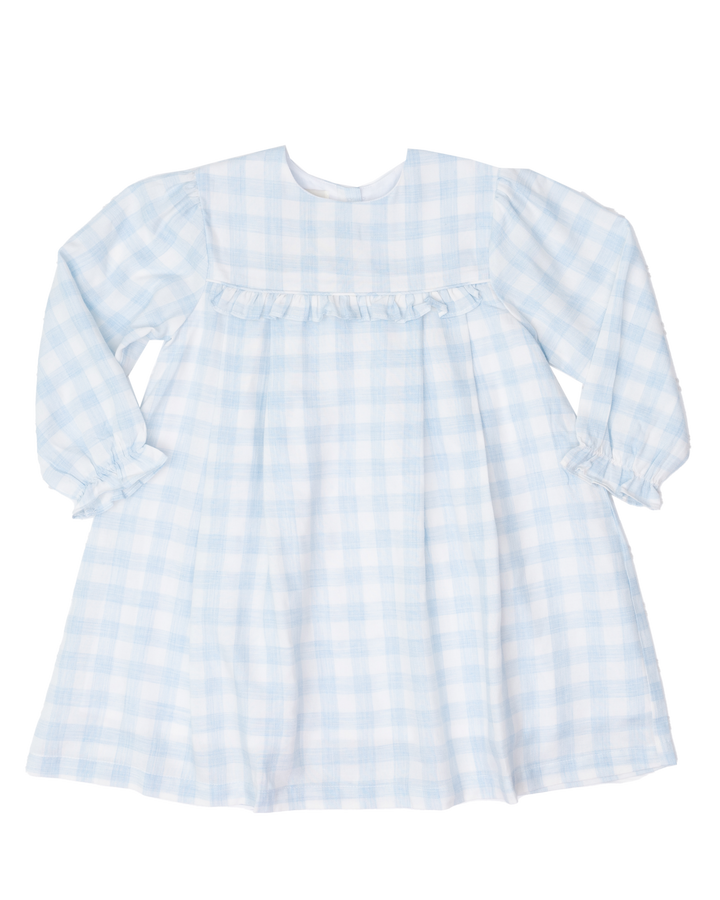 Alicia Soft Blue Check Dress