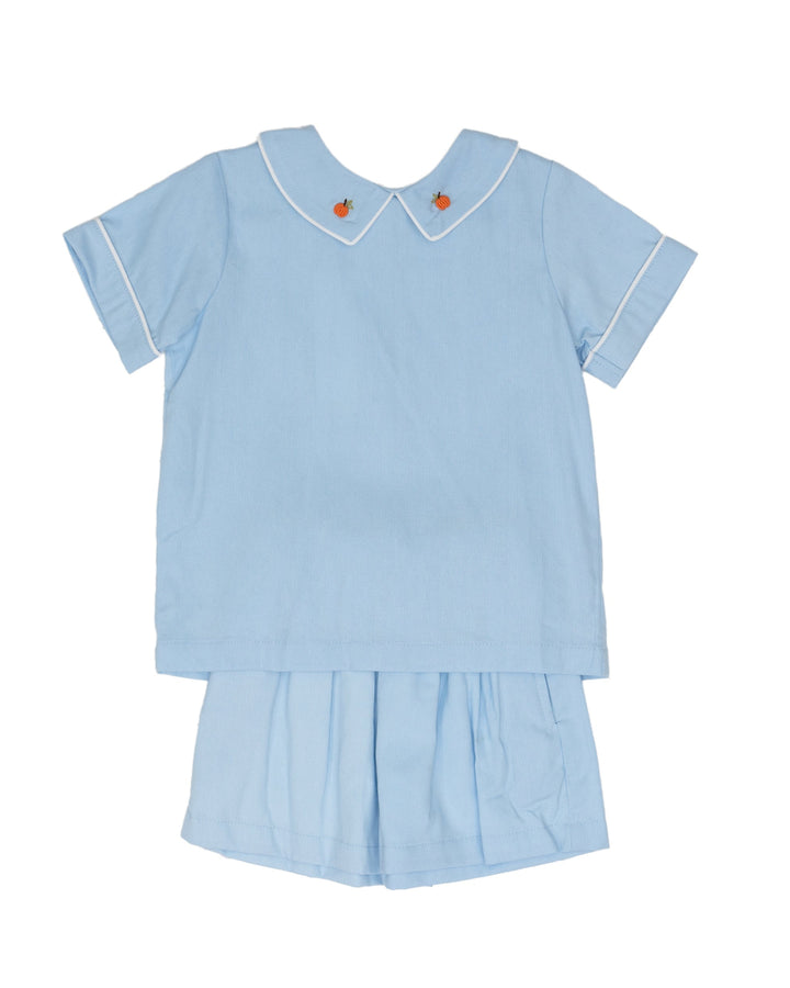 Tanner Light Blue Pumpkin Short Set