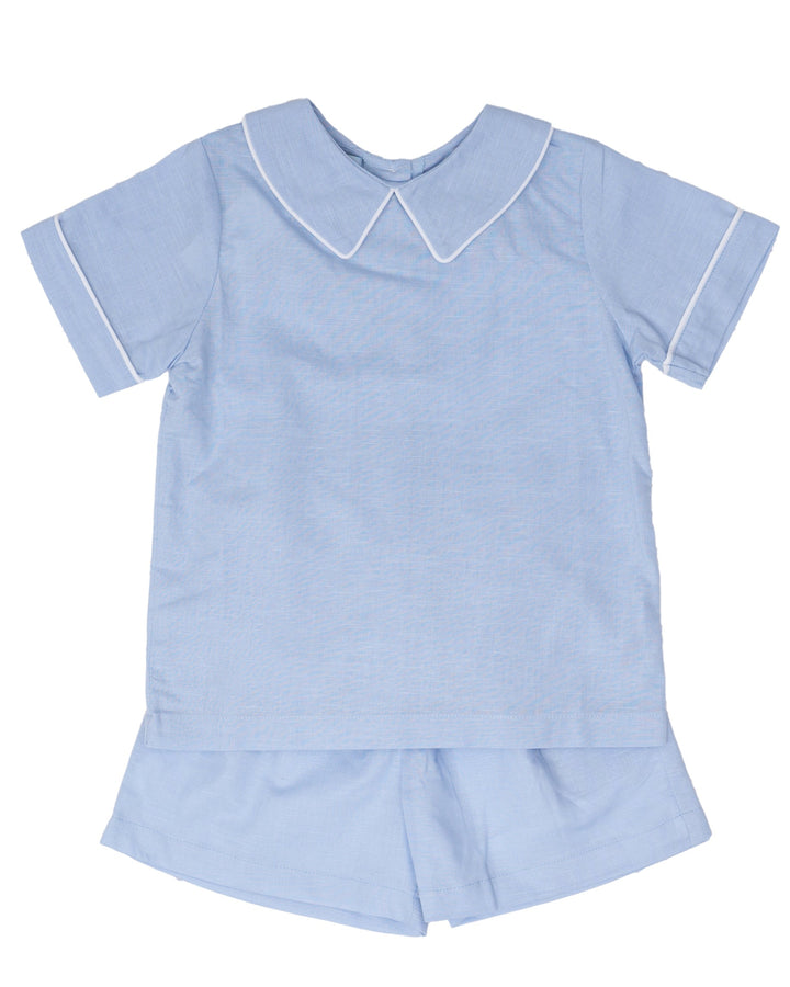 Jeremiah Blue With White Trim Short Set