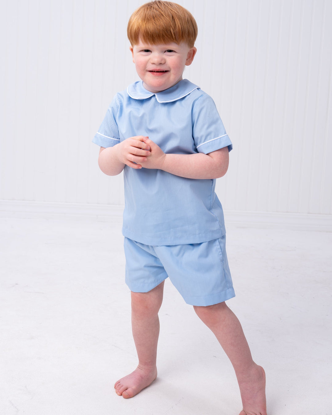 Jeremiah Blue With White Trim Short Set