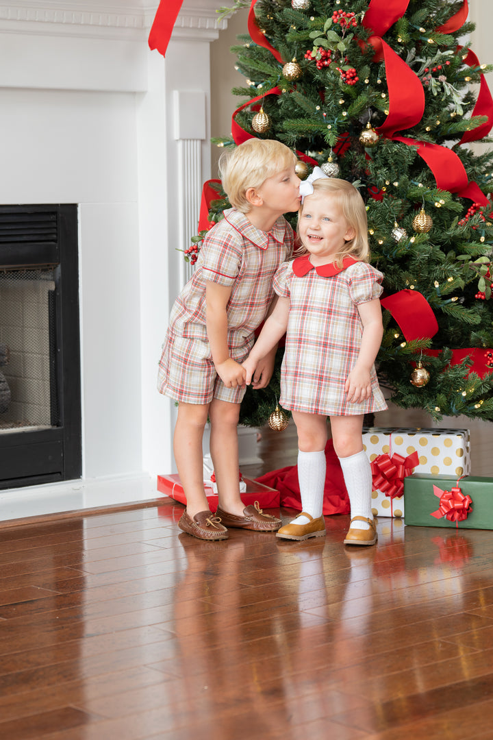 Deanna Festive Plaid Bloomer Set