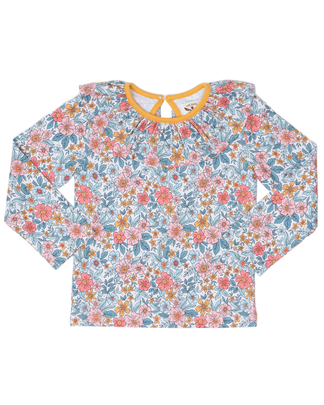 Larrison Sienna Floral Ruffle Collar Shirt