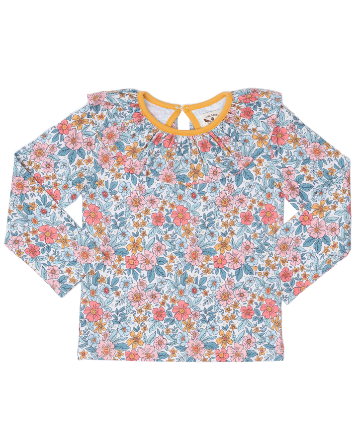 Larrison Sienna Floral Ruffle Collar Shirt