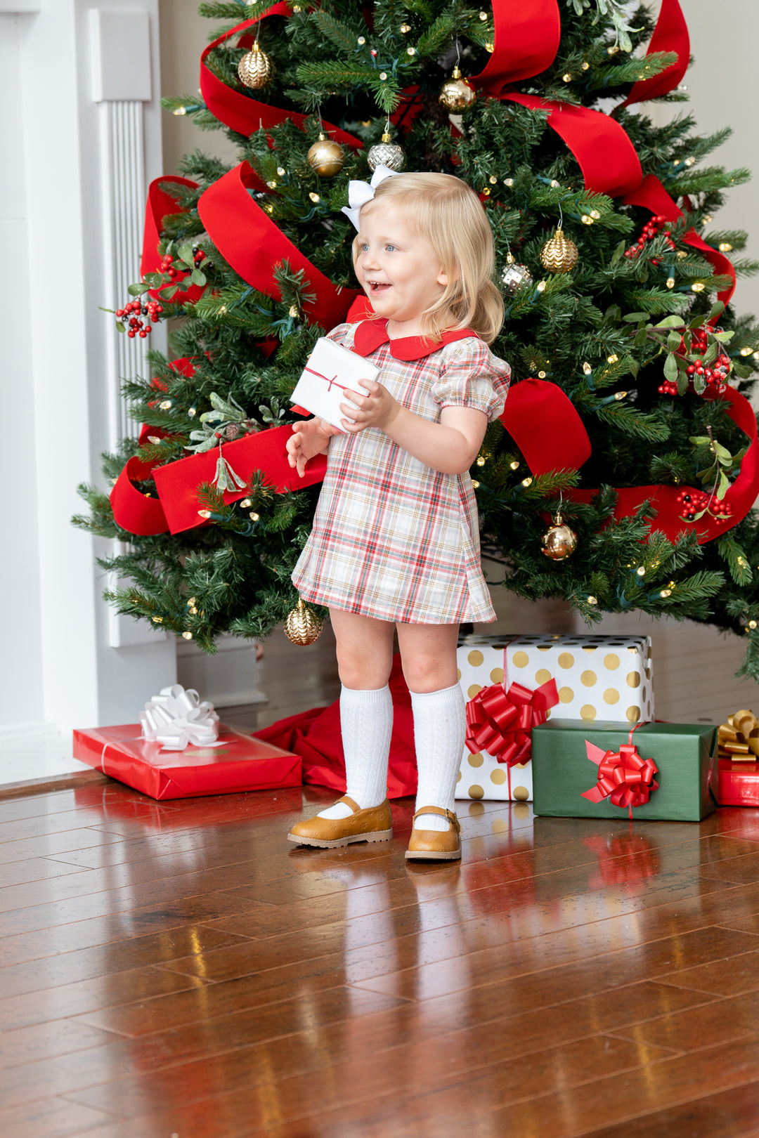 Deanna Festive Plaid Bloomer Set