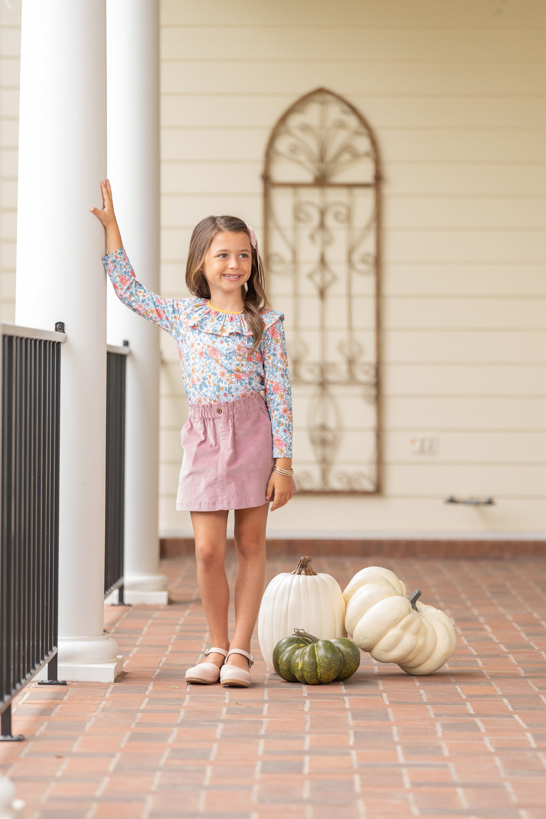 Larrison Sienna Floral Ruffle Collar Shirt