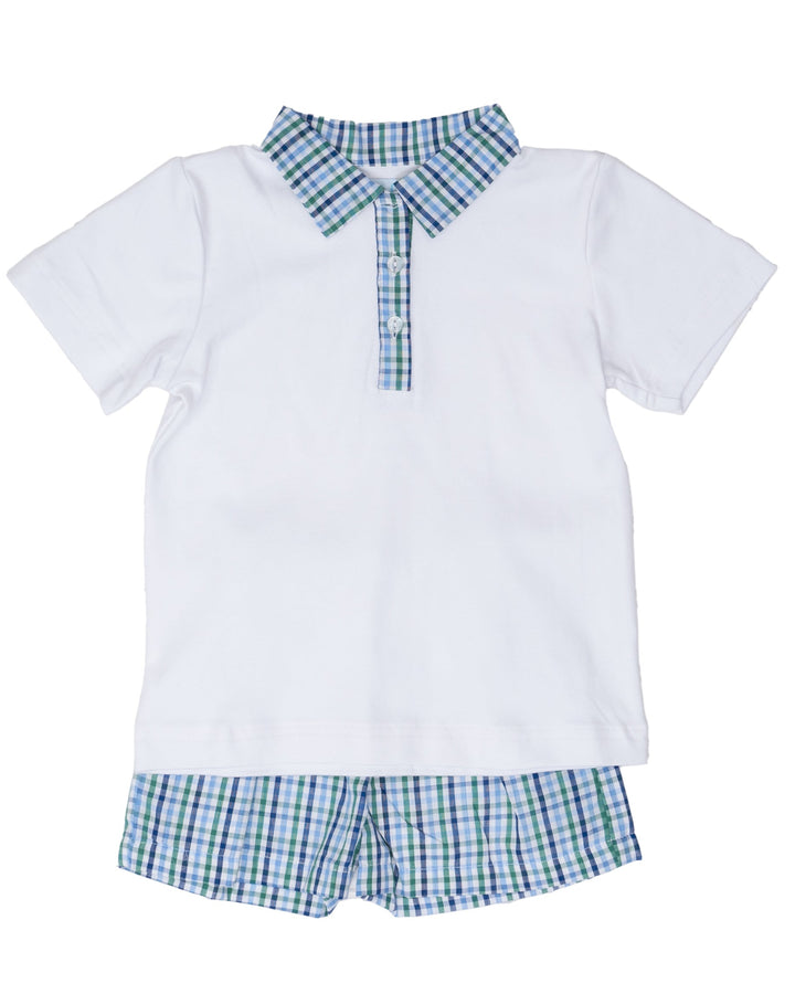 Easton Green & Blue Check Short Set