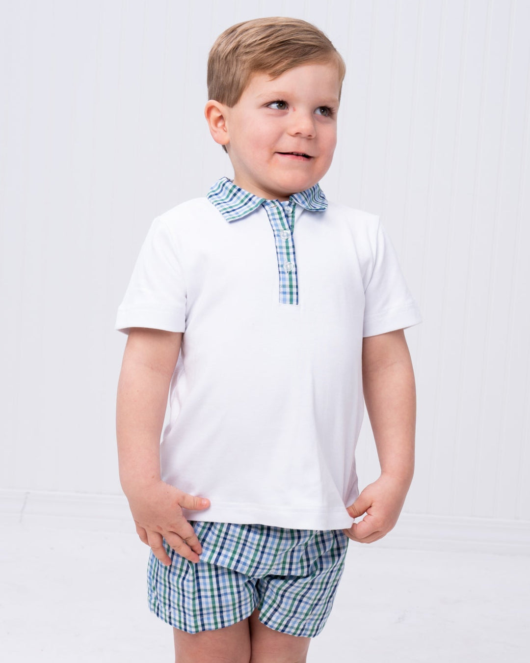 Easton Green & Blue Check Short Set
