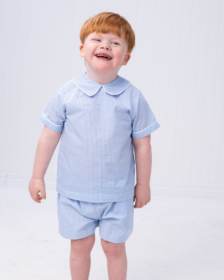Finn Blue Stripe Short Set
