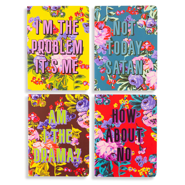 Stitched Notebook Set Of 4 - Bold Floral