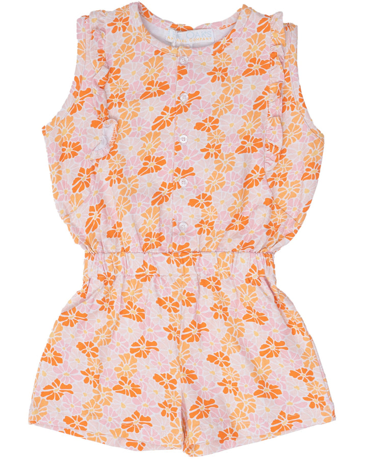 Kinsley Peachy Pink Florals Romper