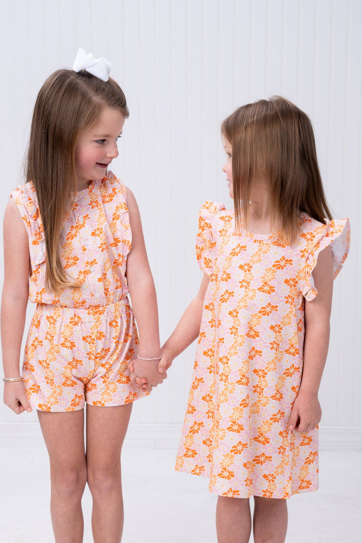 Kinsley Peachy Pink Florals Romper