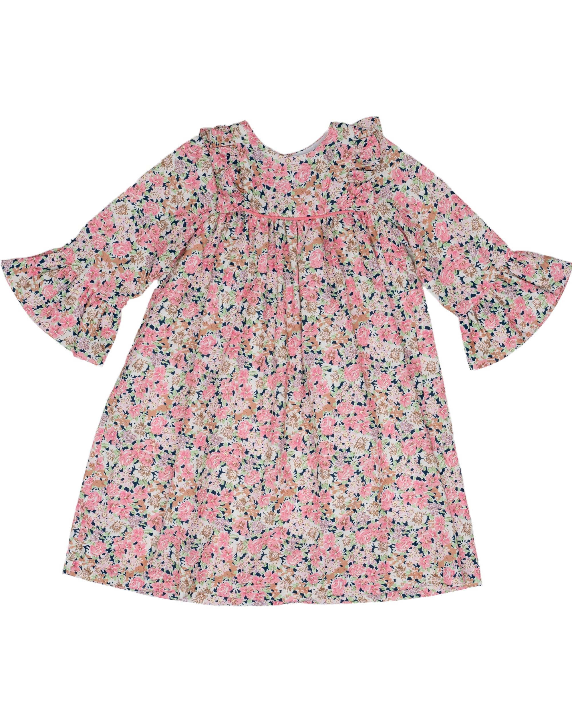 Ansley Dress Pink with Navy