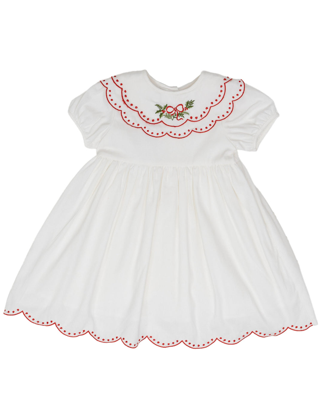 Collette White Holly Wreath Dress