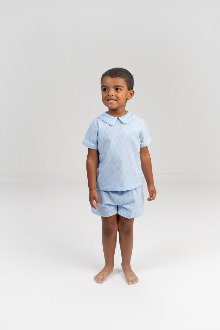 John Blue Check Short Set